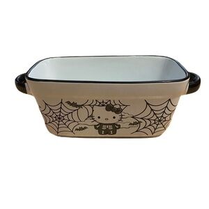 Hello Kitty Halloween Baking Dish Candy Bowl Skeleton NEW Black Gray